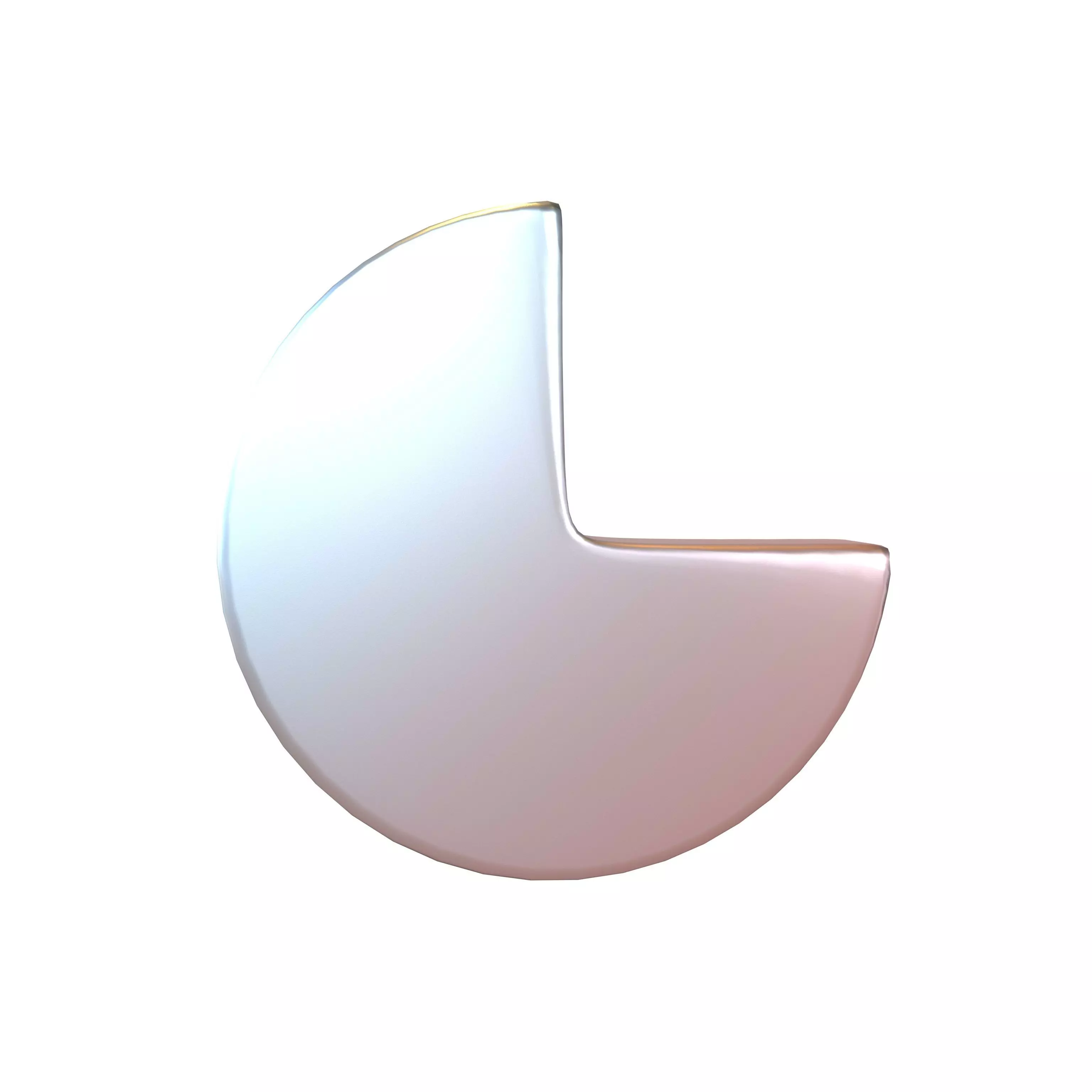 Seventy Five Percent Circle V1 004 Low-poly 3D model_0