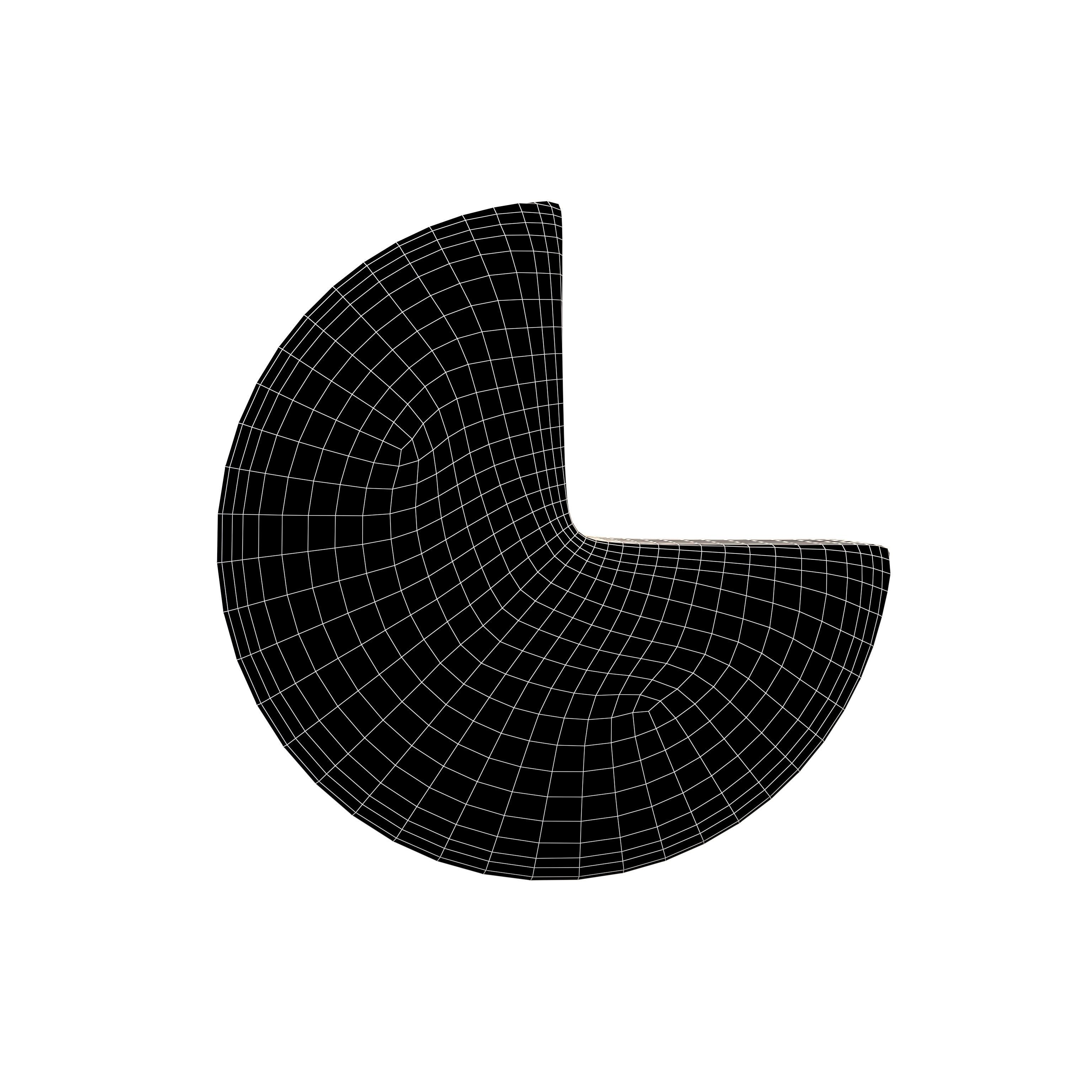 Seventy Five Percent Circle V1 004 Low-poly 3D model_5