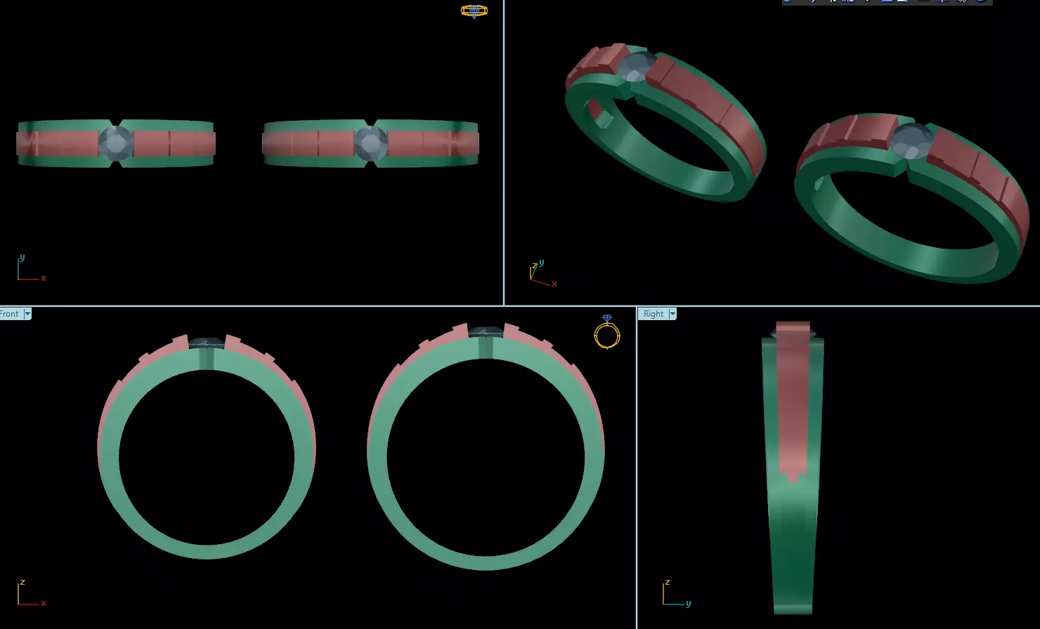 77 file model wedding ring diamond rhino can fix file size 3D print model