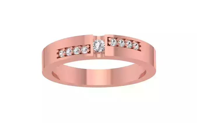 Round Cut Tension Set Wedding Band 3dm STL OBJ FBX Render 