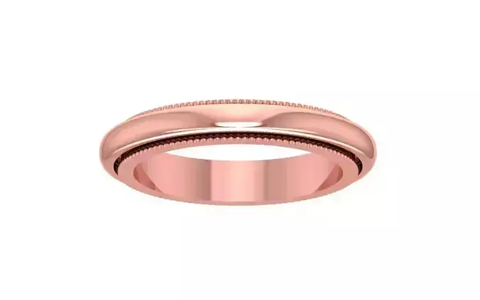Plain Gold Design Women Wedding Band 3dm STL OBJ FBX Render 