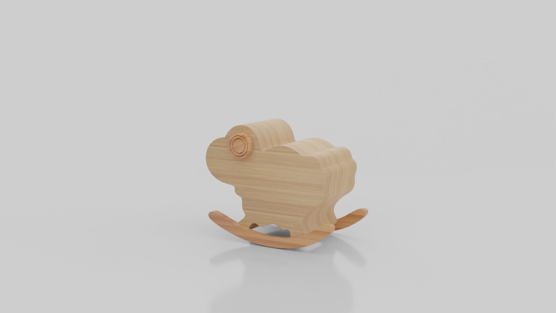 Wooden Cartoon Sheep Theme Showpiece 3D model_4