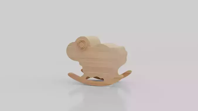 Wooden Cartoon Sheep Theme Showpiece