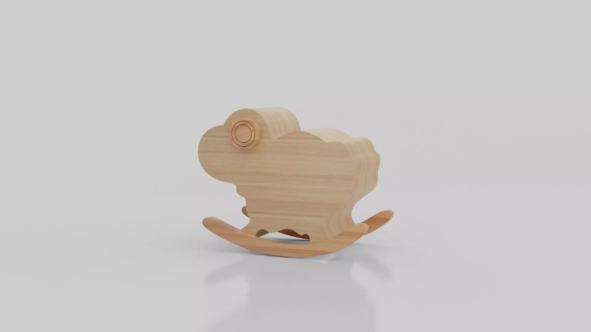 Wooden Cartoon Sheep Theme Showpiece 3D model_0