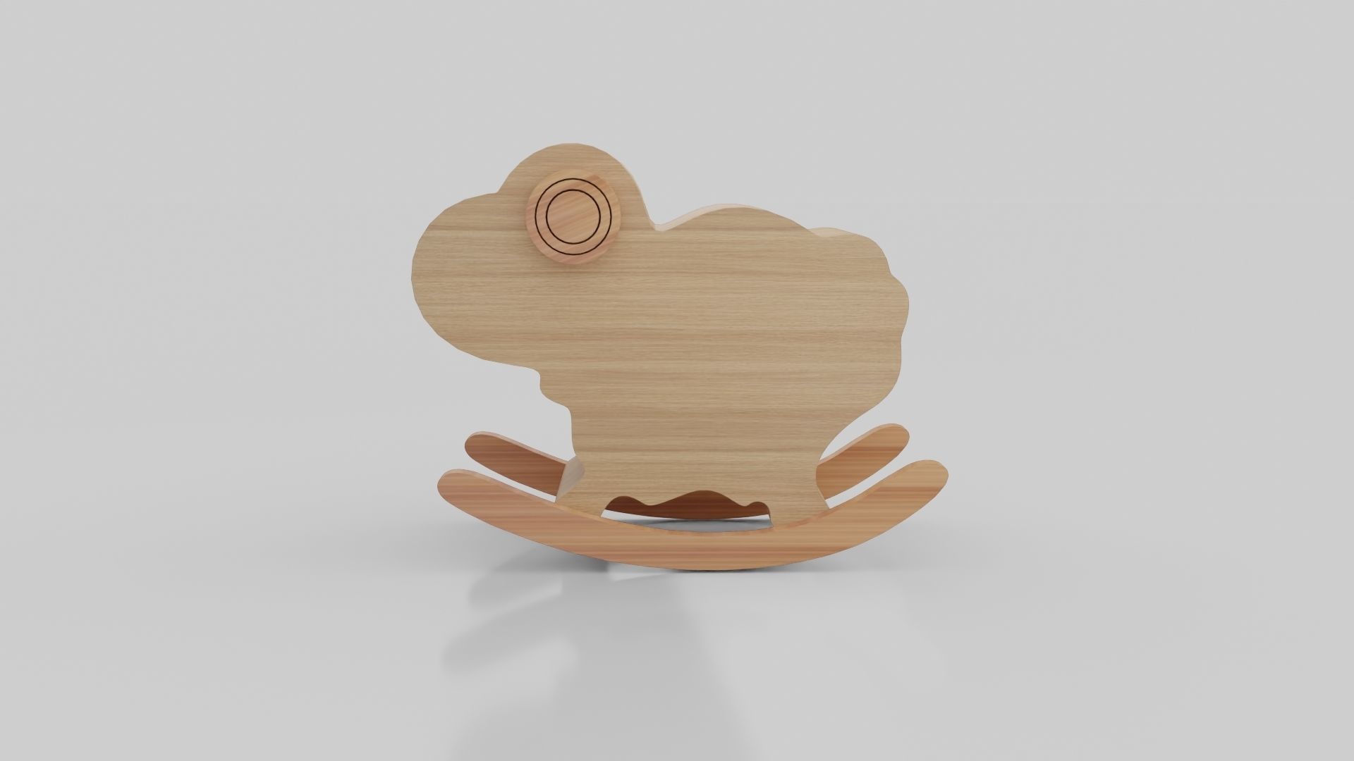 Wooden Cartoon Sheep Theme Showpiece 3D model_2