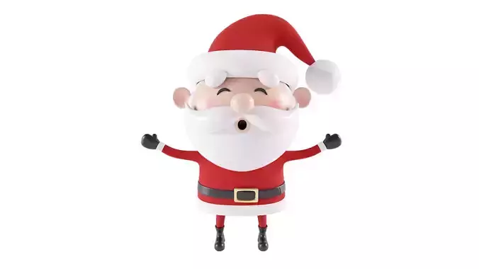 Santa Claus cartoon character 3d model 