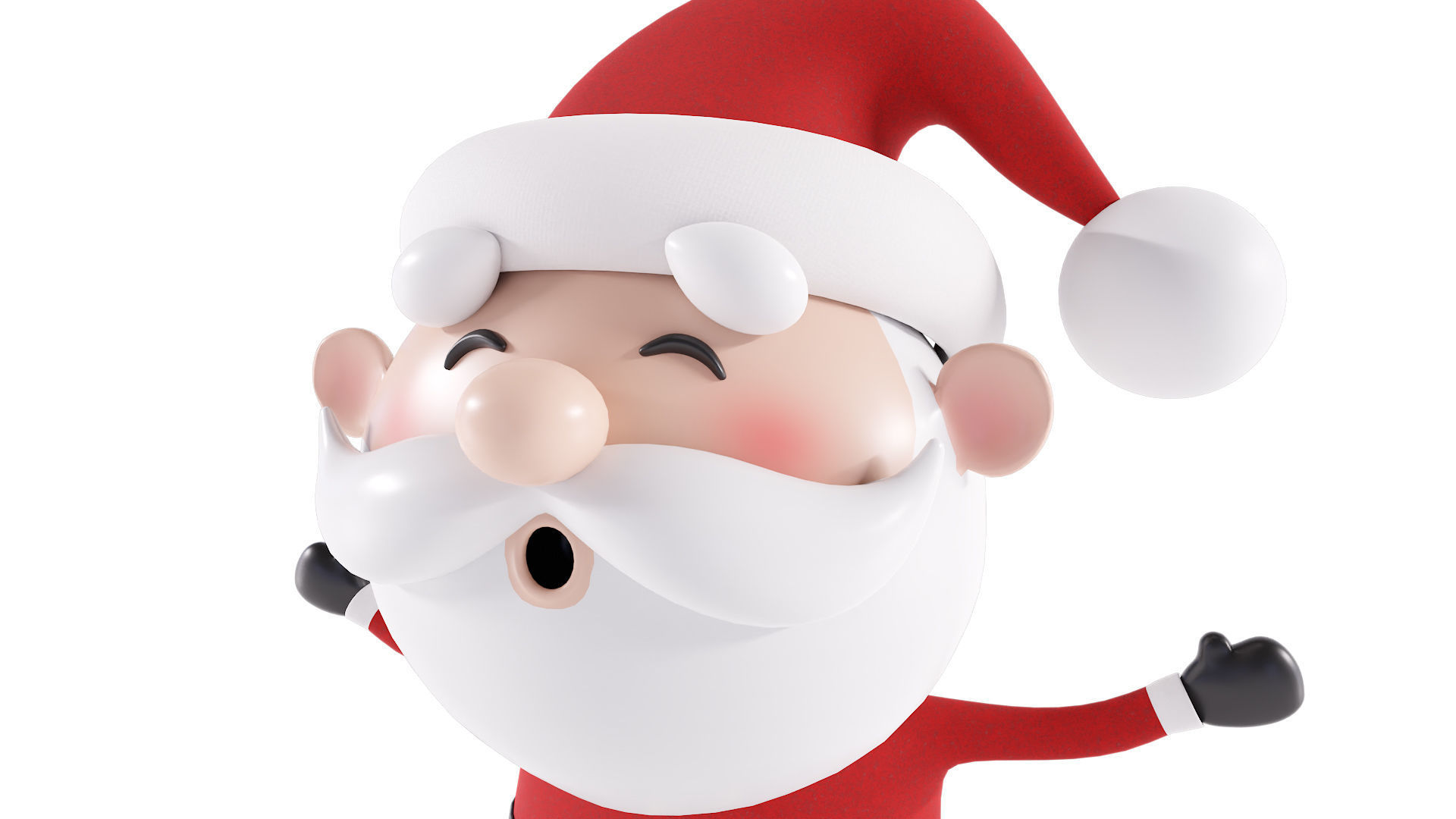 Santa Claus cartoon character 3d model  3D model_1