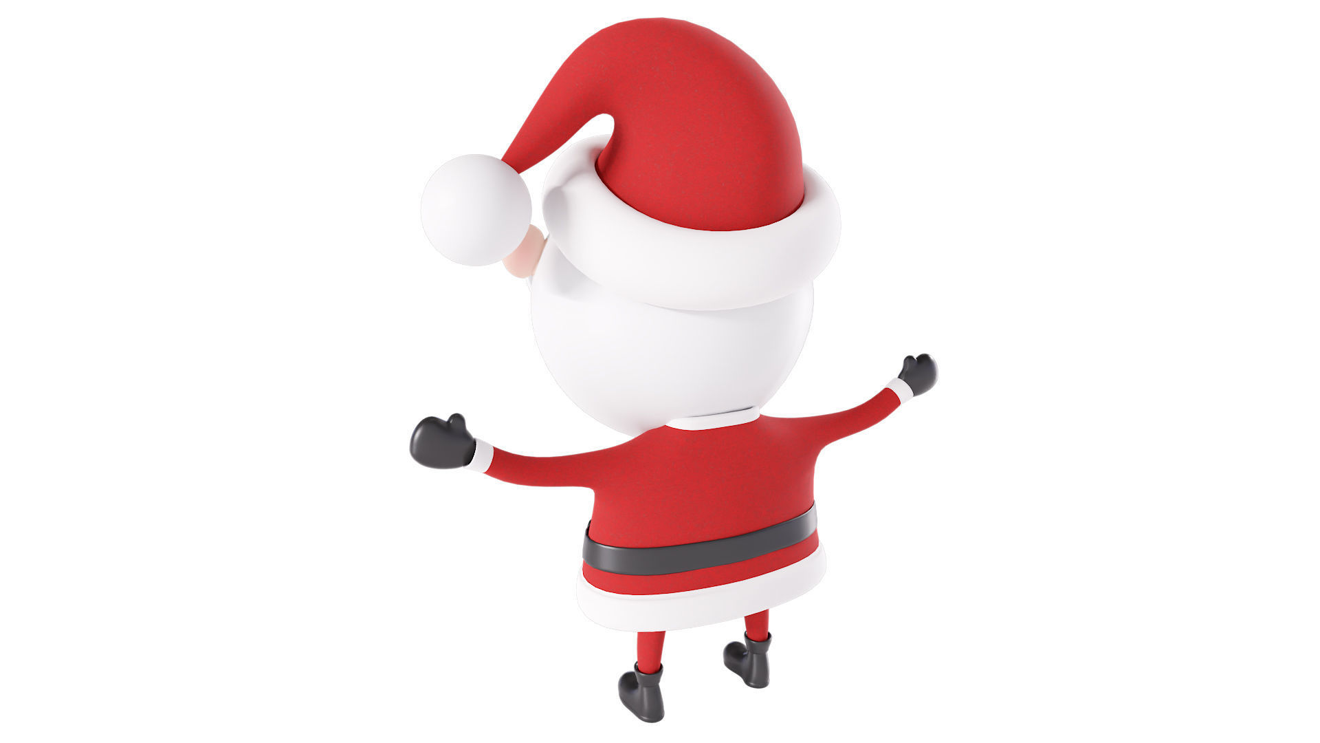 Santa Claus cartoon character 3d model  3D model_4