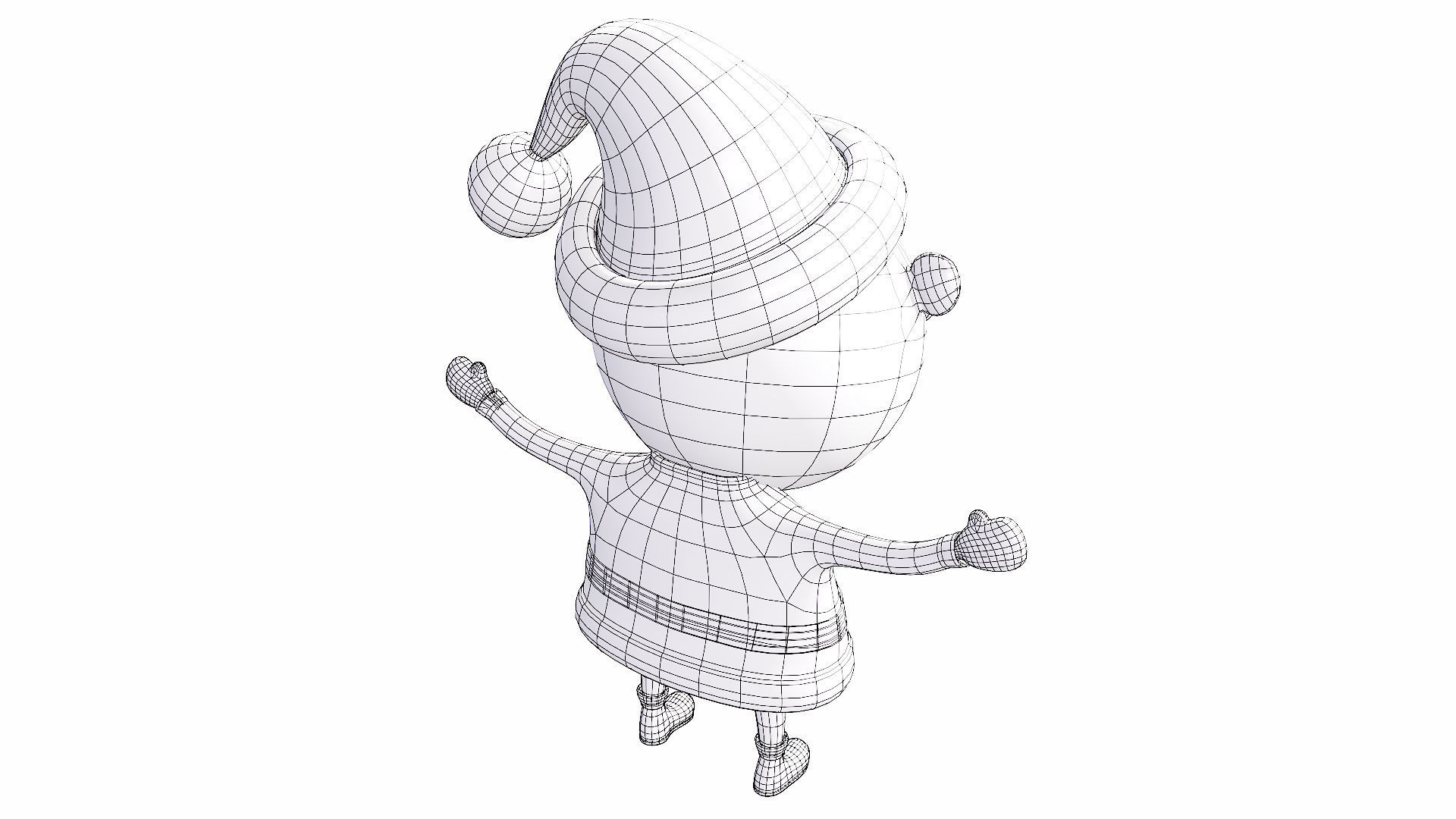 Santa Claus cartoon character 3d model  3D model_7