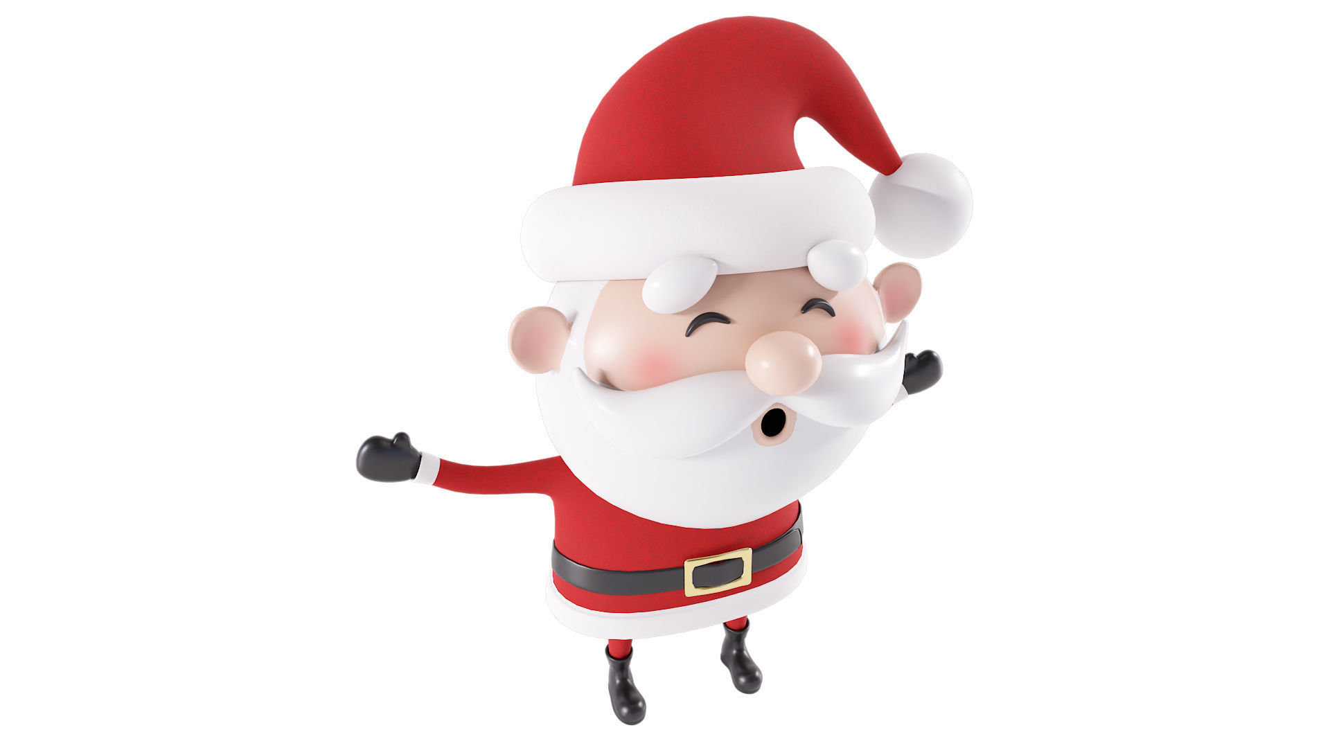 Santa Claus cartoon character 3d model  3D model_3
