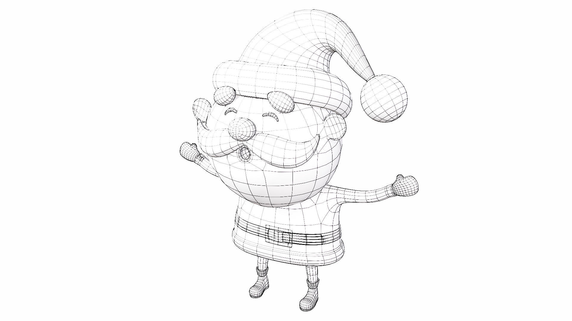 Santa Claus cartoon character 3d model  3D model_6