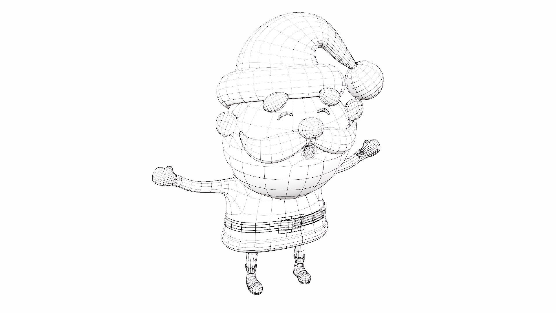 Santa Claus cartoon character 3d model  3D model_5