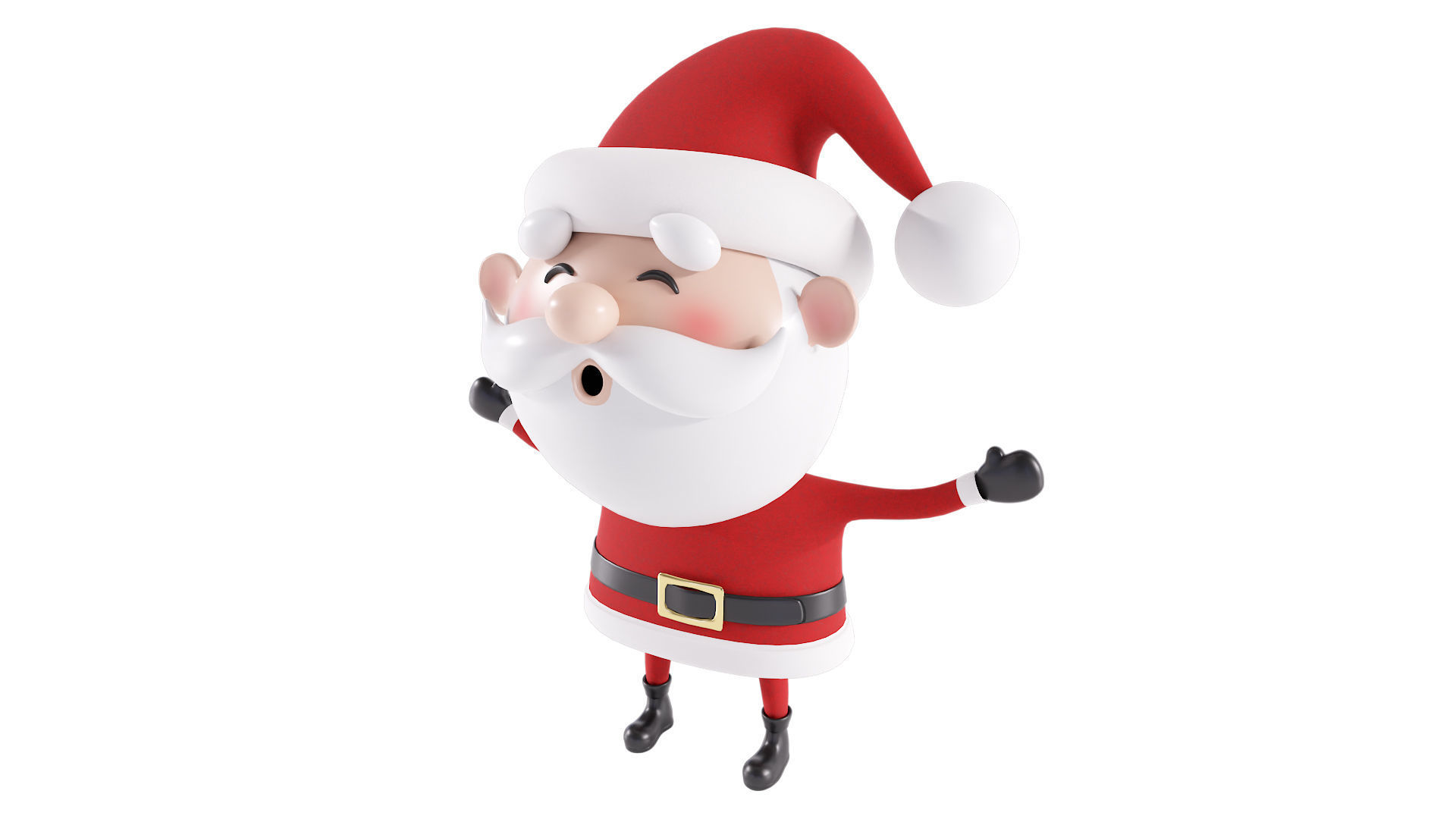 Santa Claus cartoon character 3d model  3D model_2