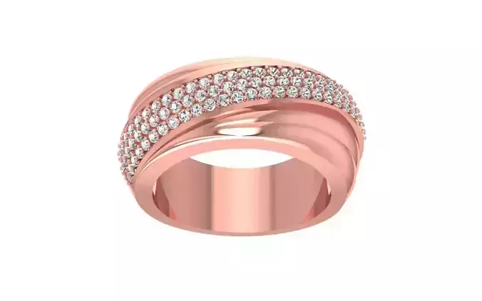 Round Cut Women Wedding Band 3dm STL OBJ FBX Render Details