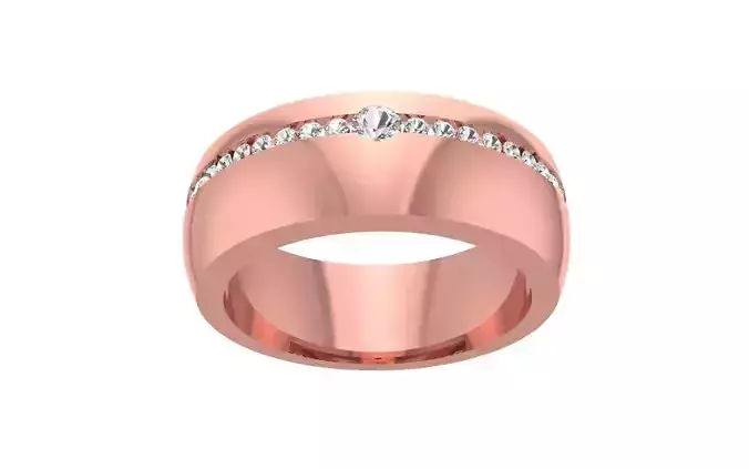 Round Cut Women Wedding Band 3dm STL OBJ FBX Render Details