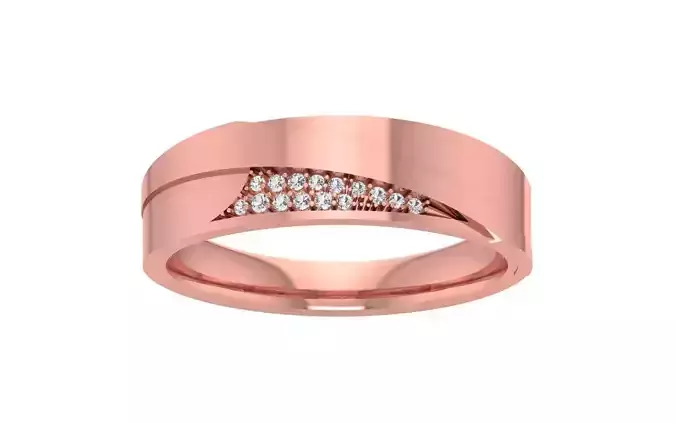 Round Cut Women Wedding Band 3dm STL OBJ FBX Render Details