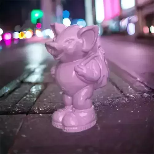 Pig goes to school 3D print 3D print model