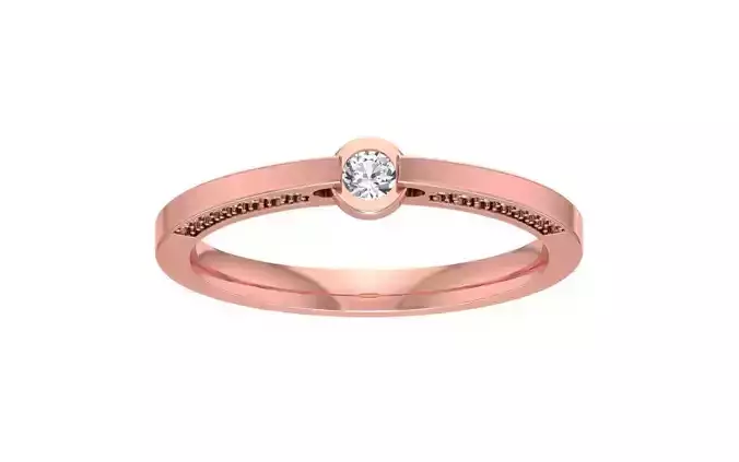 Bezel Setting Women Wedding Band 3dm STL OBJ FBX Render Details