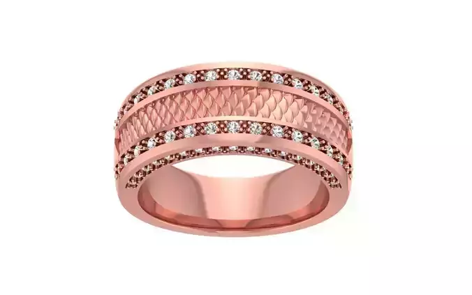 Heavy Weight Women Wedding Band 3dm STL OBJ FBX Render Details