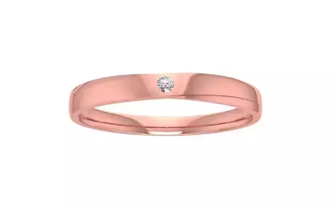 Flush Set Round Cut Solitaire Wedding Band 3dm STL OBJ FBX 