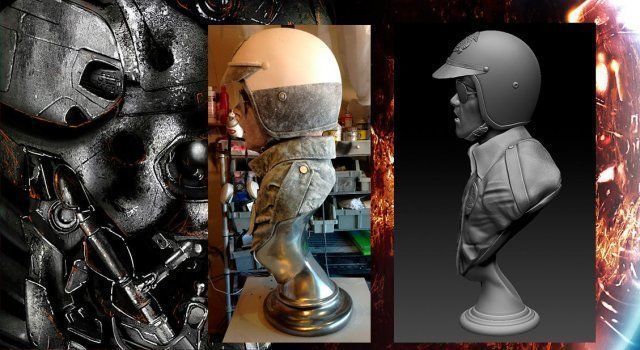 Terminator 2 T-1000 bust replica 3D print model_27