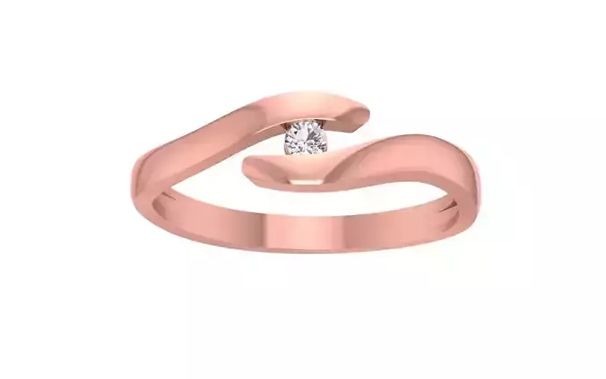 Bypass Shank Solitaire Wedding Band 3dm STL OBJ FBX Render 