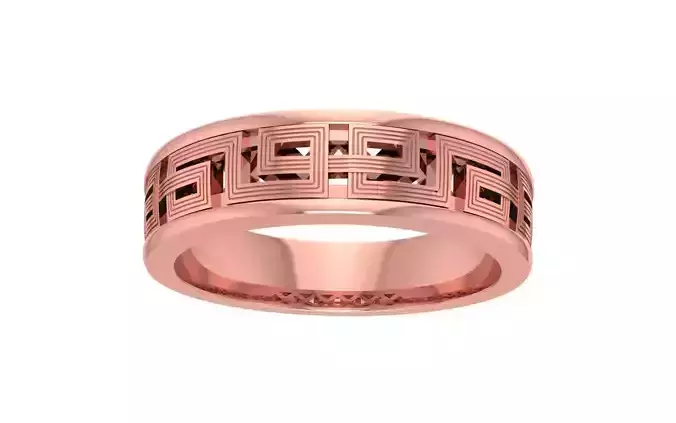 Geometric Design Wedding Band 3dm STL OBJ FBX Render Details