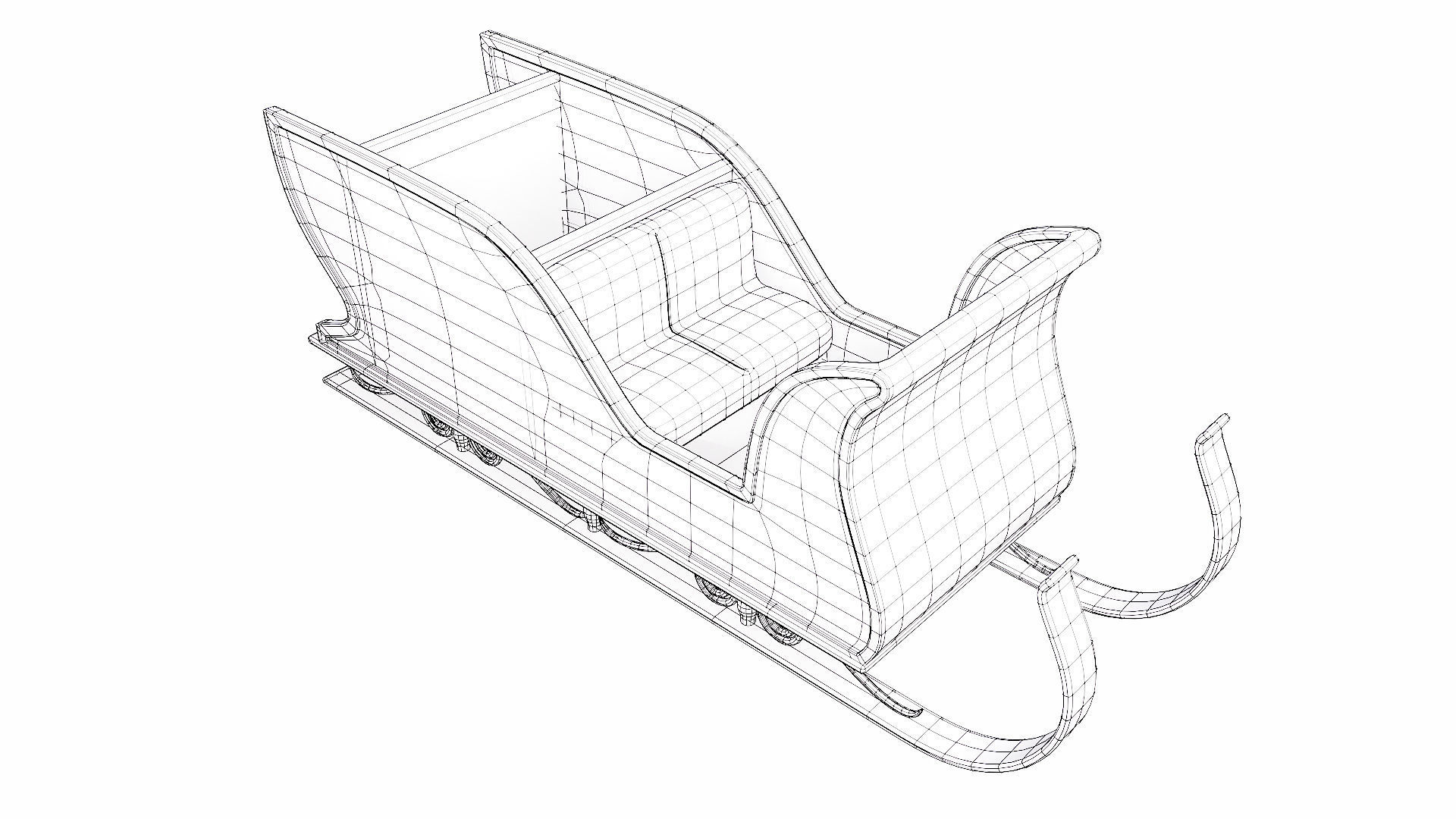 Santa Claus Sleigh 3d model  3D model_4