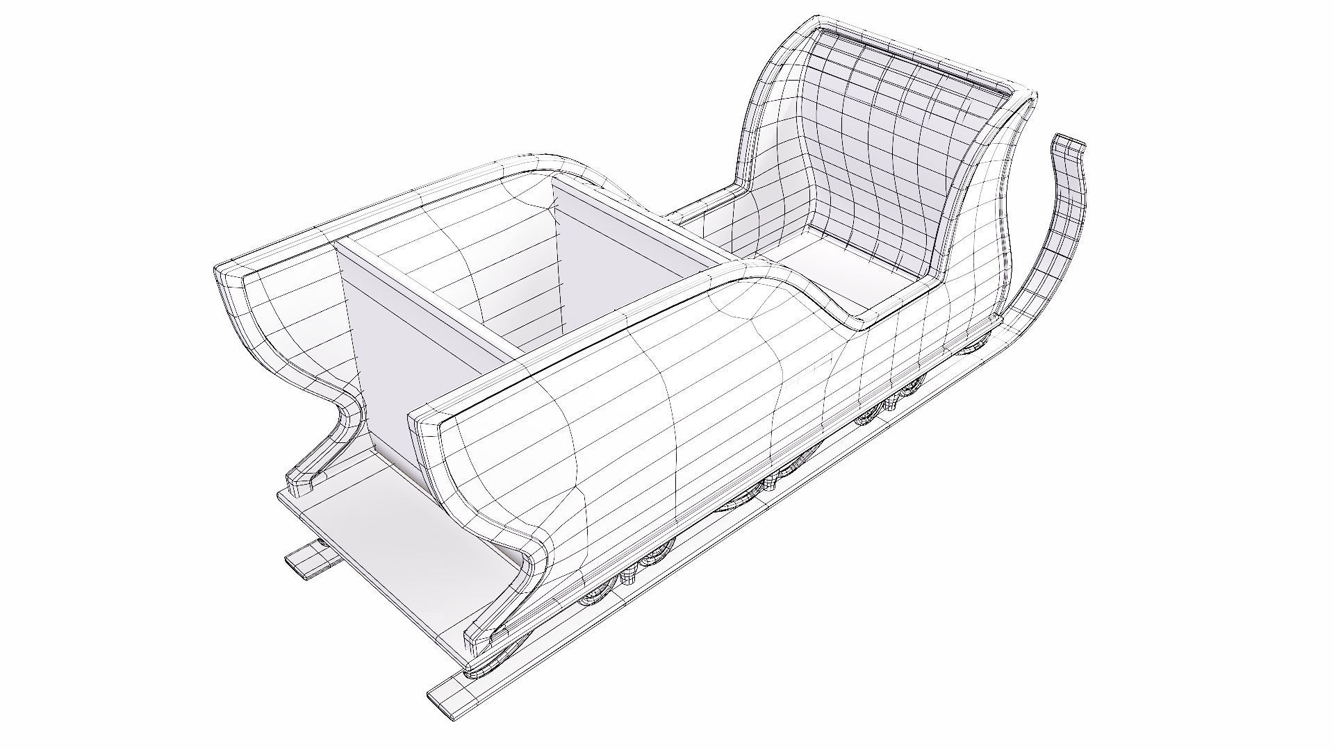 Santa Claus Sleigh 3d model  3D model_6