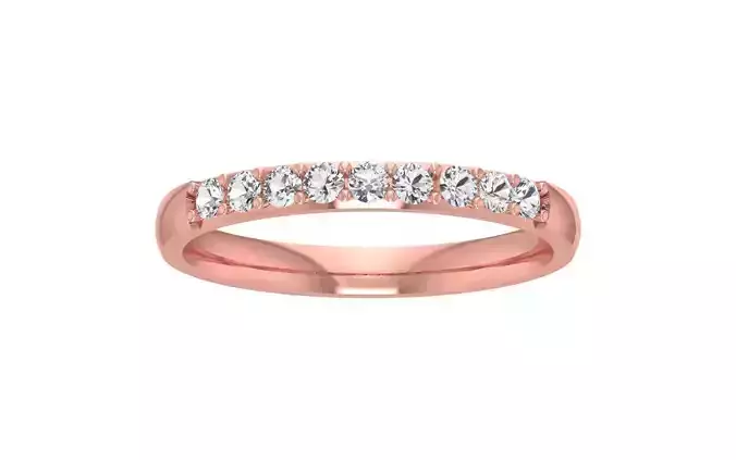 Round Cut Women Wedding Band 3dm STL OBJ FBX Render Details