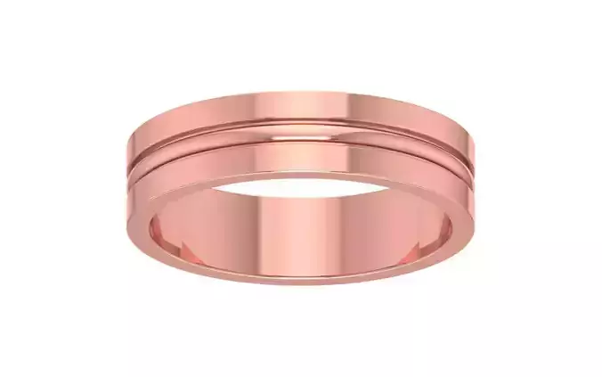 Plain Gold Design Wedding Band 3dm STL OBJ FBX Render Details
