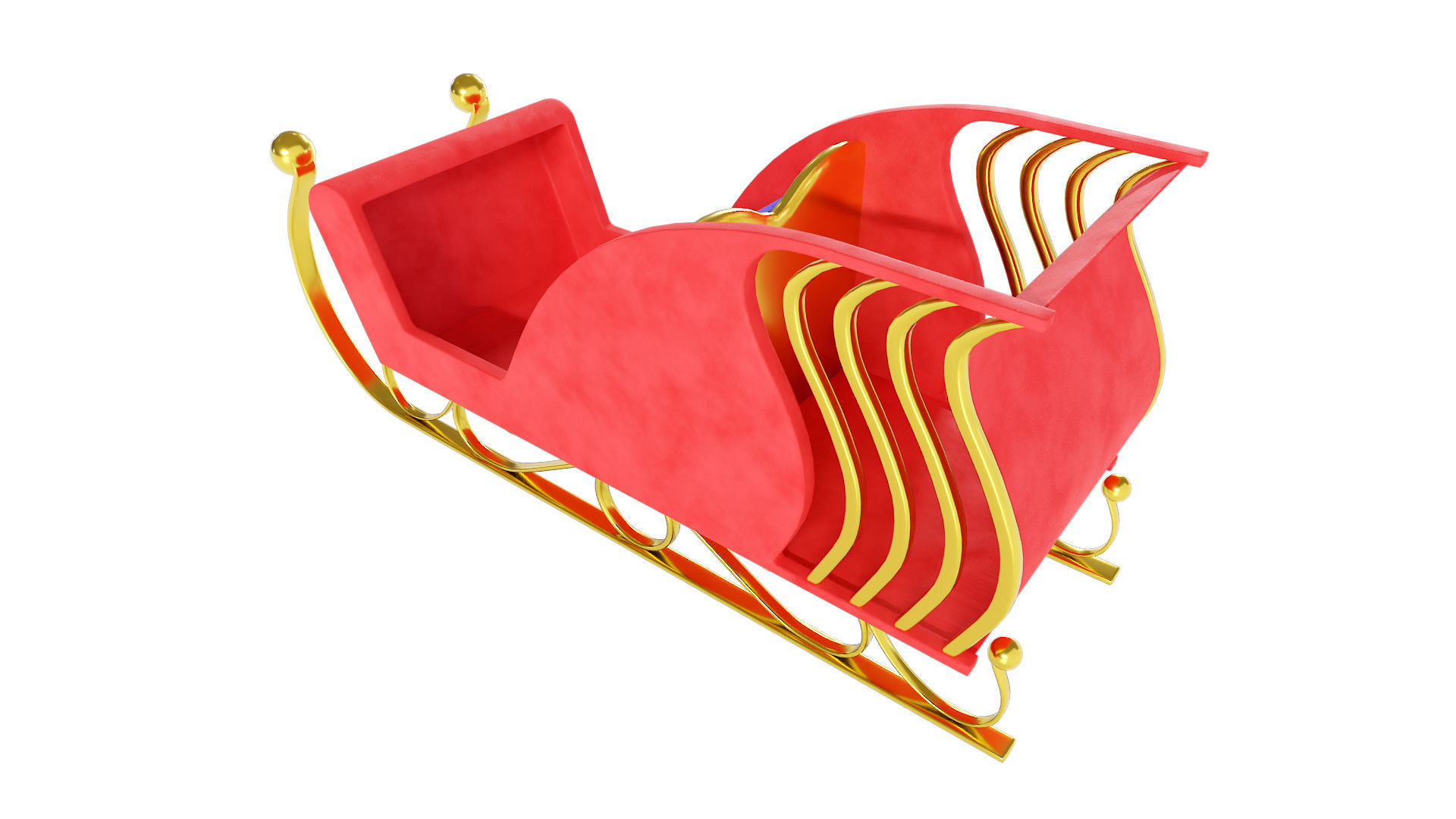 Santa Claus Sleigh 3d model 3D model_3