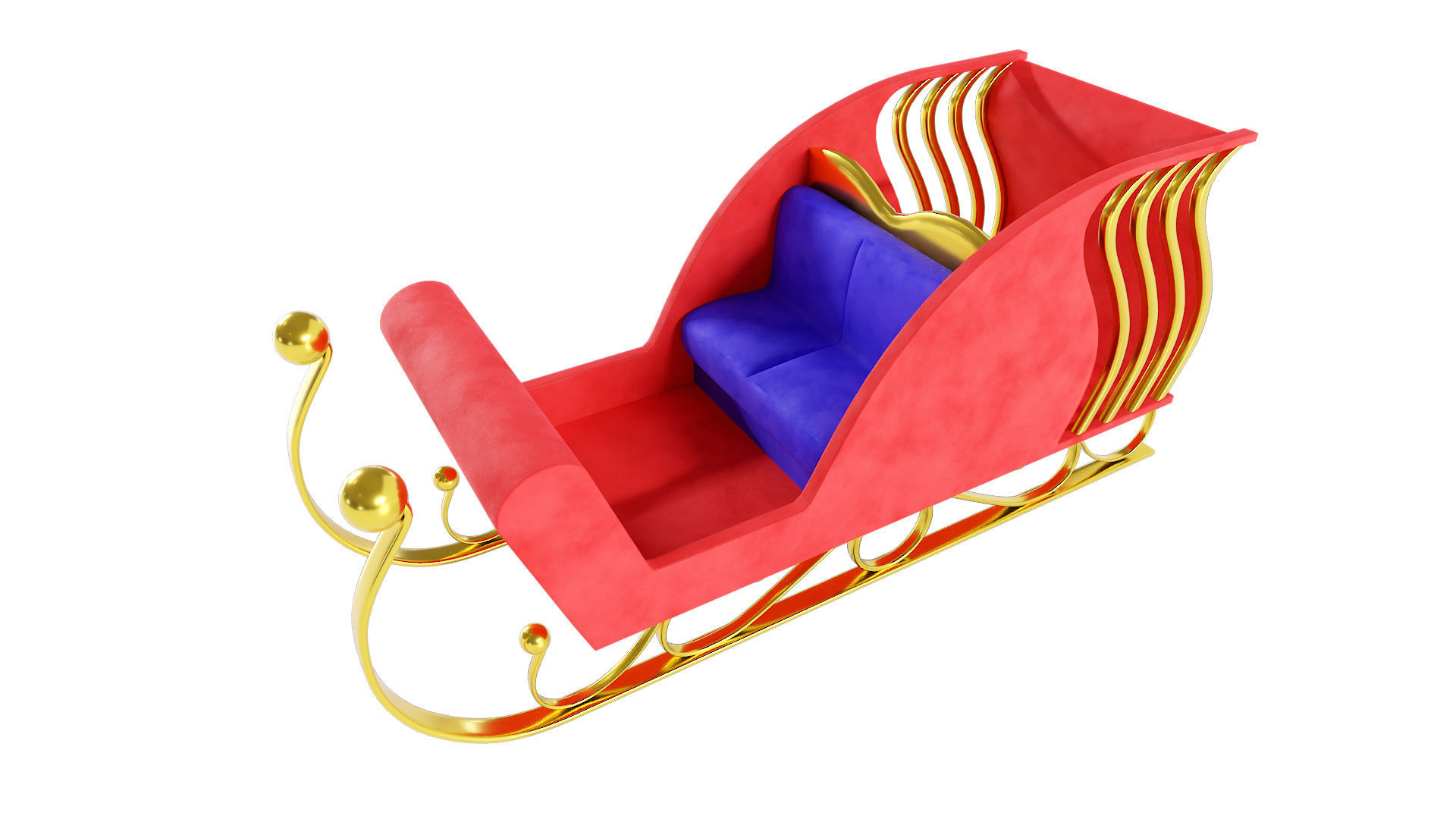 Santa Claus Sleigh 3d model 3D model_1