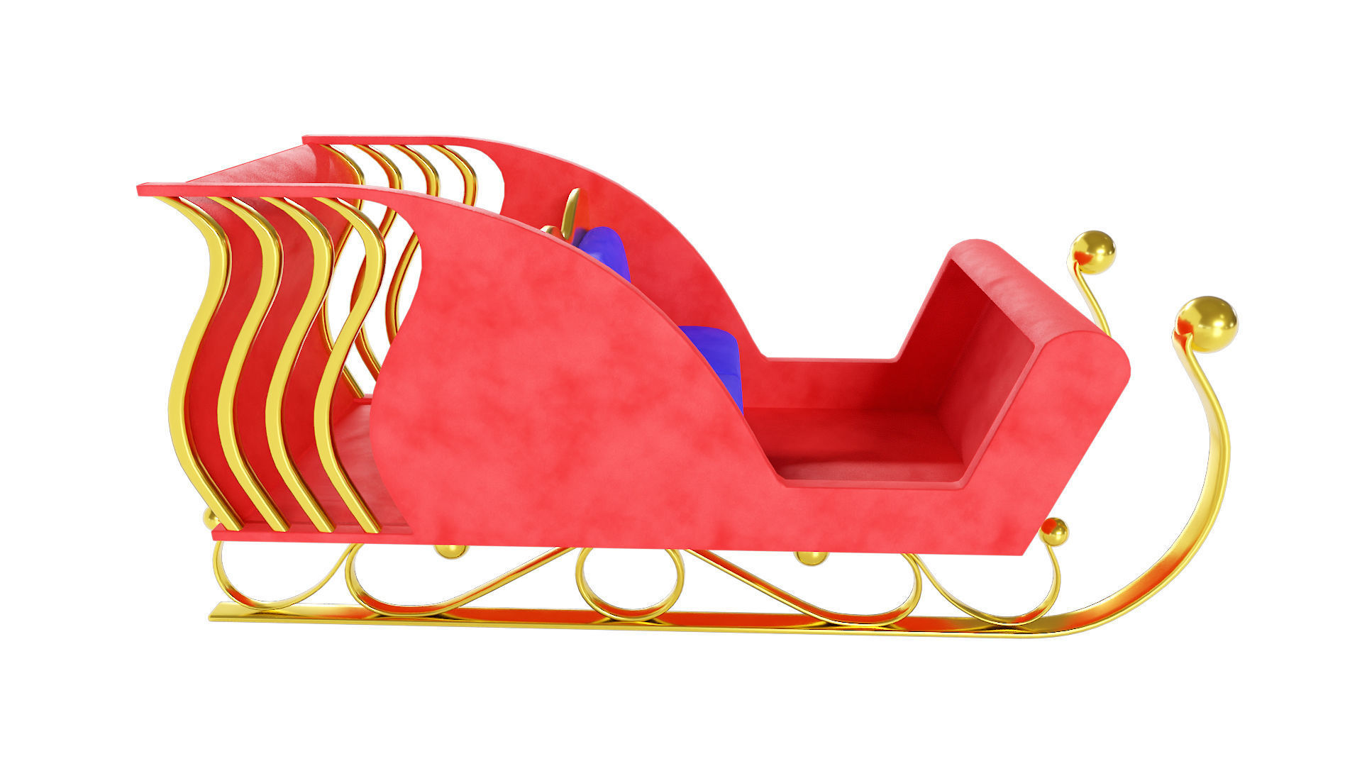 Santa Claus Sleigh 3d model 3D model_2