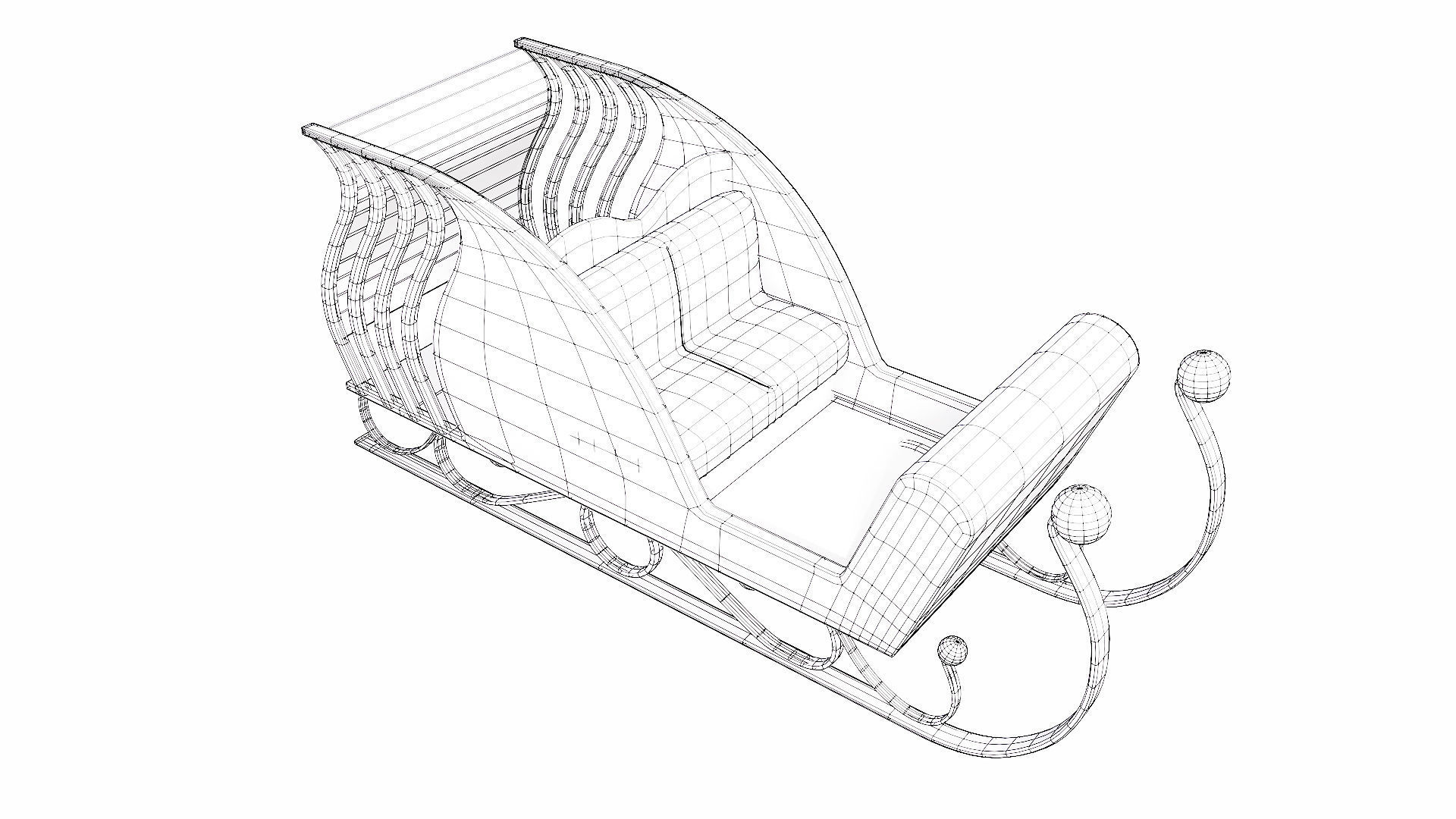 Santa Claus Sleigh 3d model 3D model_5