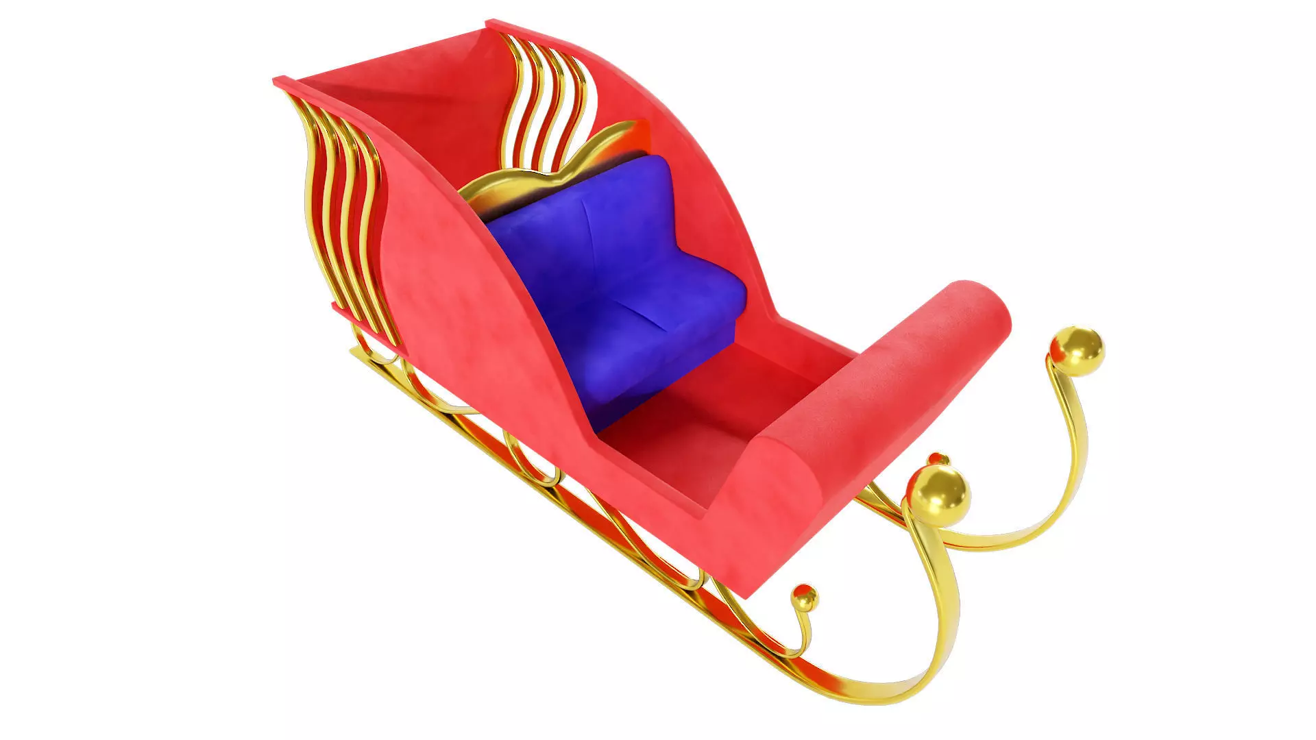 Santa Claus Sleigh 3d model 3D model_0
