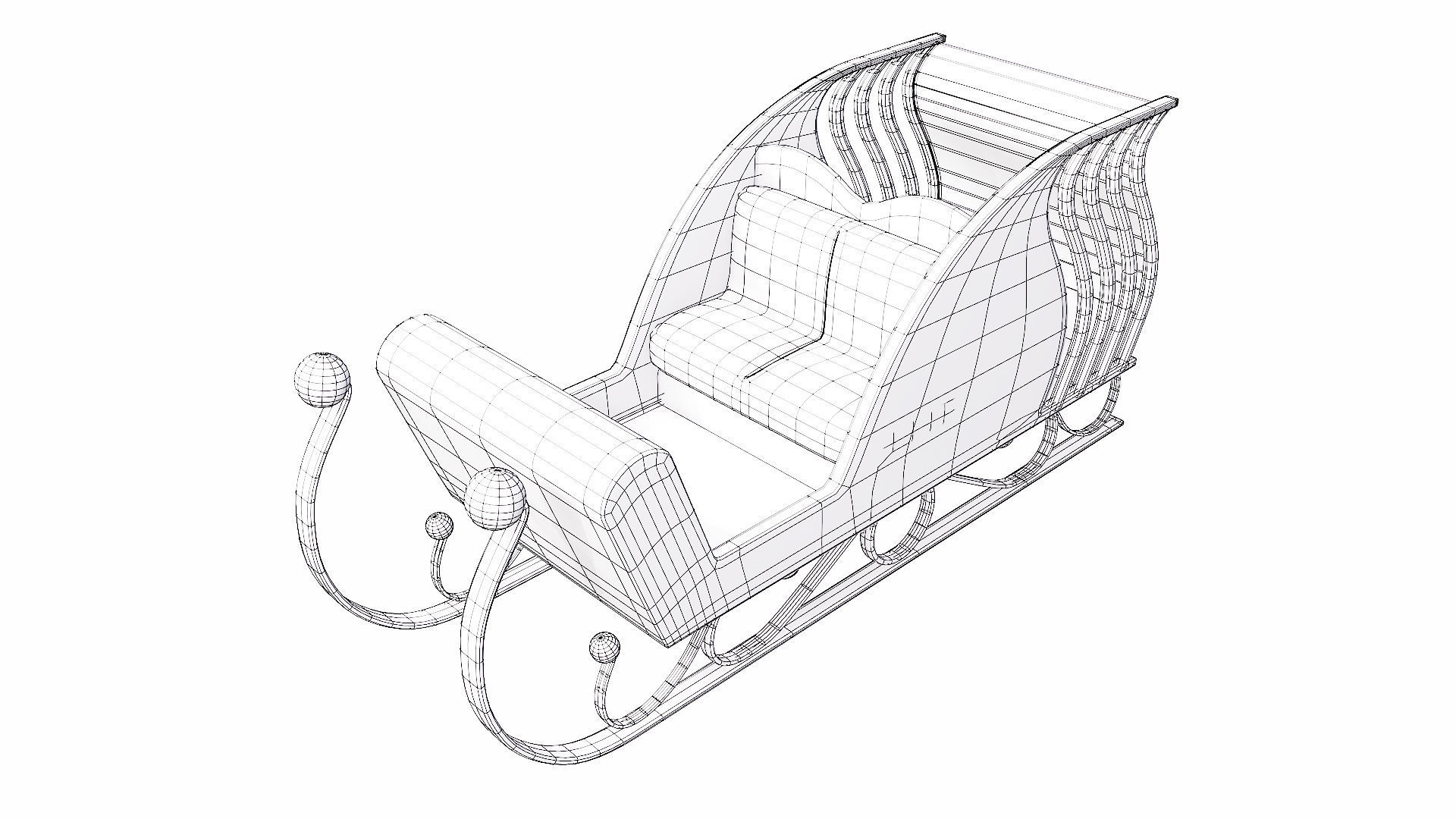 Santa Claus Sleigh 3d model 3D model_6