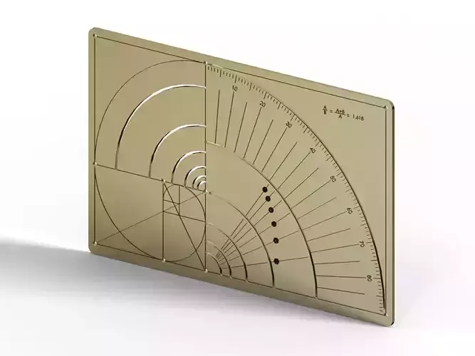 Golden Ratio ruler Fibonacci 3D print model