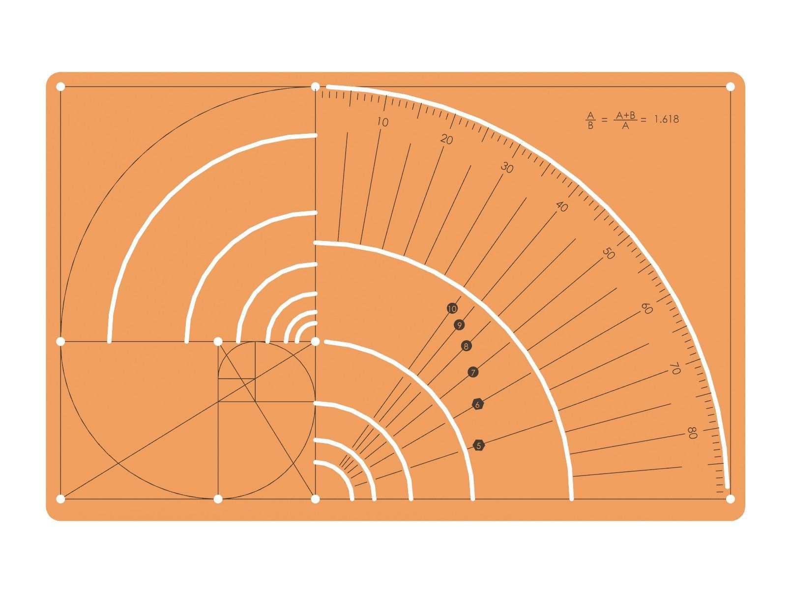 Golden Ratio ruler Fibonacci 3D model 3D printable | CGTrader
