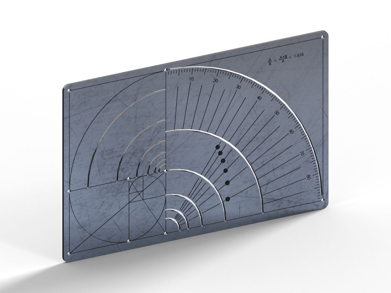 Golden Ratio ruler Fibonacci 3D model 3D printable | CGTrader