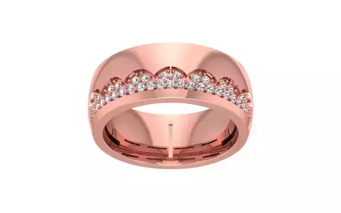 Thick Design Women Wedding Band 3dm STL OBJ FBX Render Details