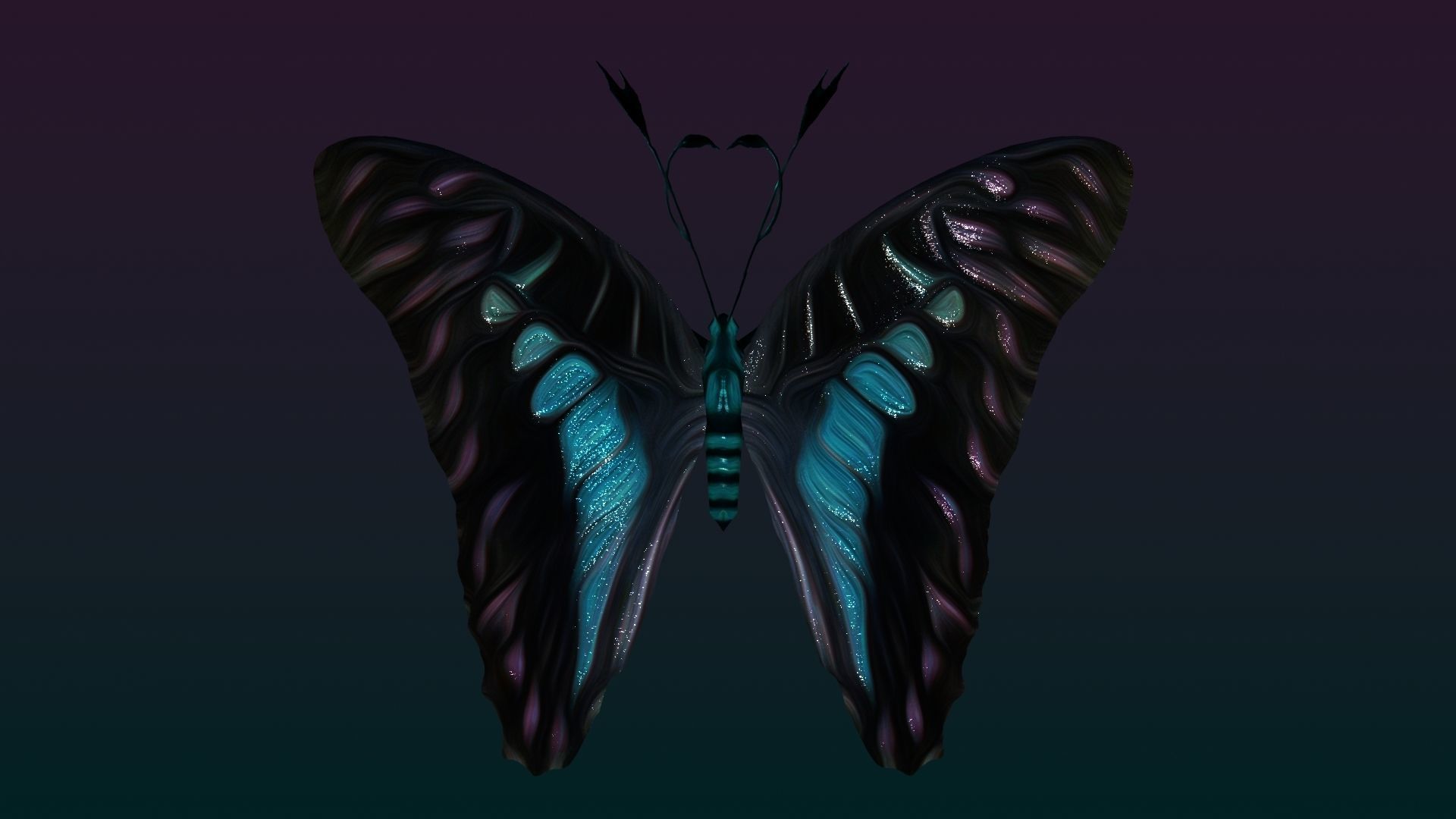 Butterflies Animated  Low-poly 3D model_12