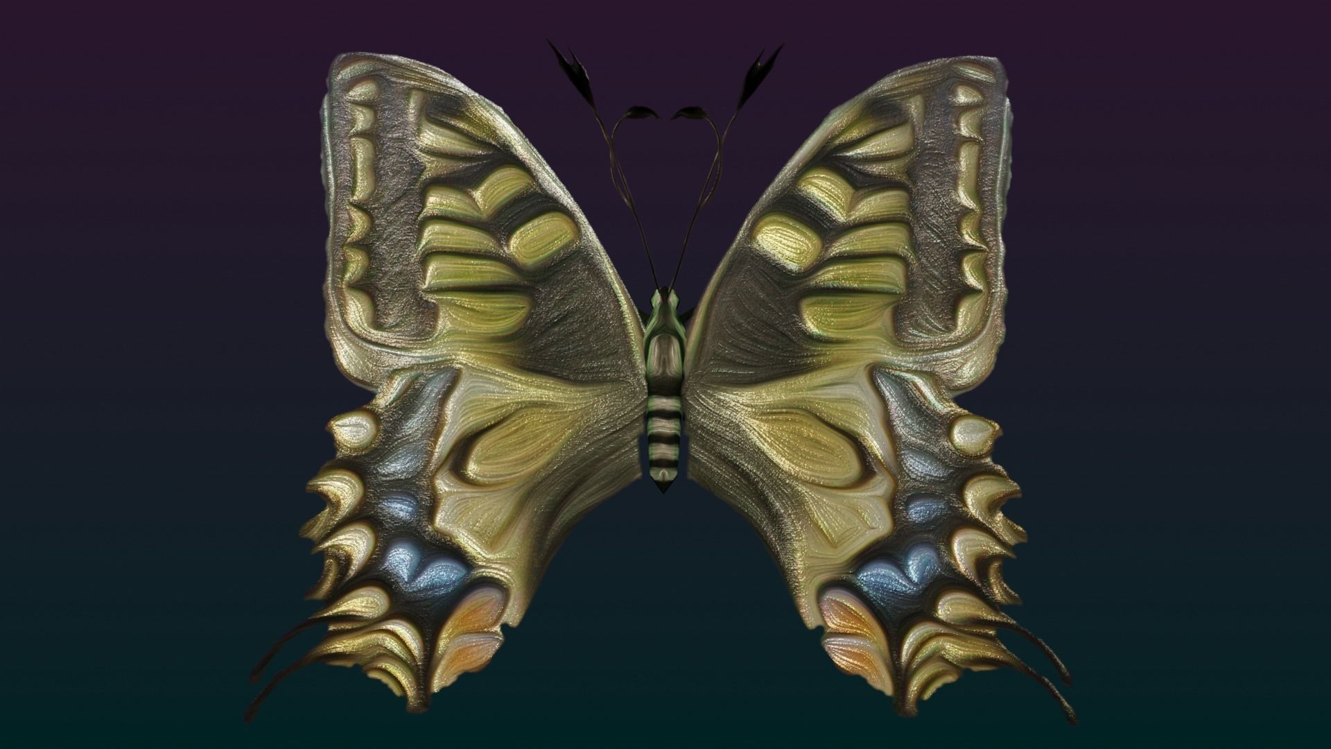 Butterflies Animated  Low-poly 3D model_31