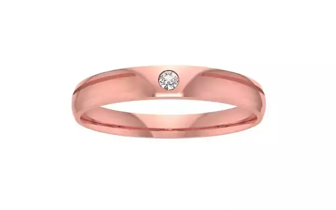 Round Cut Flush Set Wedding Band 3dm STL OBJ FBX Render Details