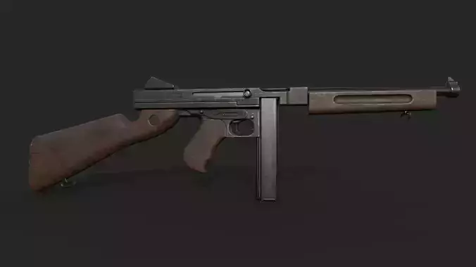 M1A1 Thompson SMG Low-poly 3D model