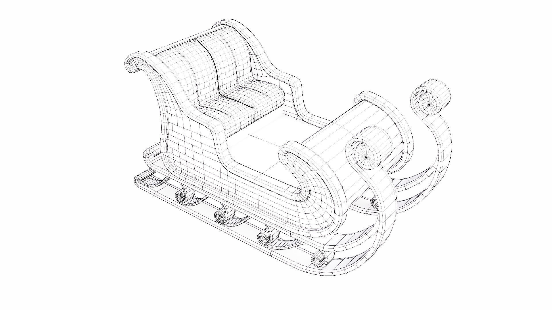 Christmas Sleigh 3d model 3D model_4
