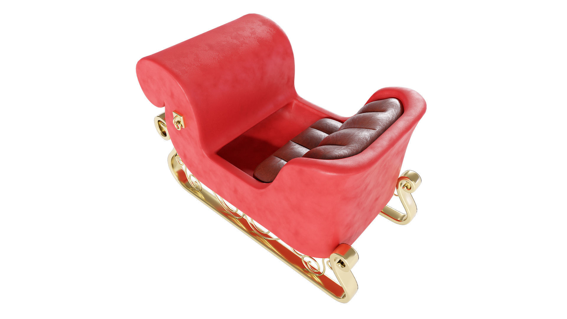 Santa reindeer Sleigh 3d model  3D model_3