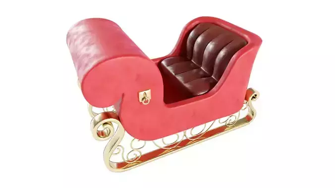 Santa reindeer Sleigh 3d model 