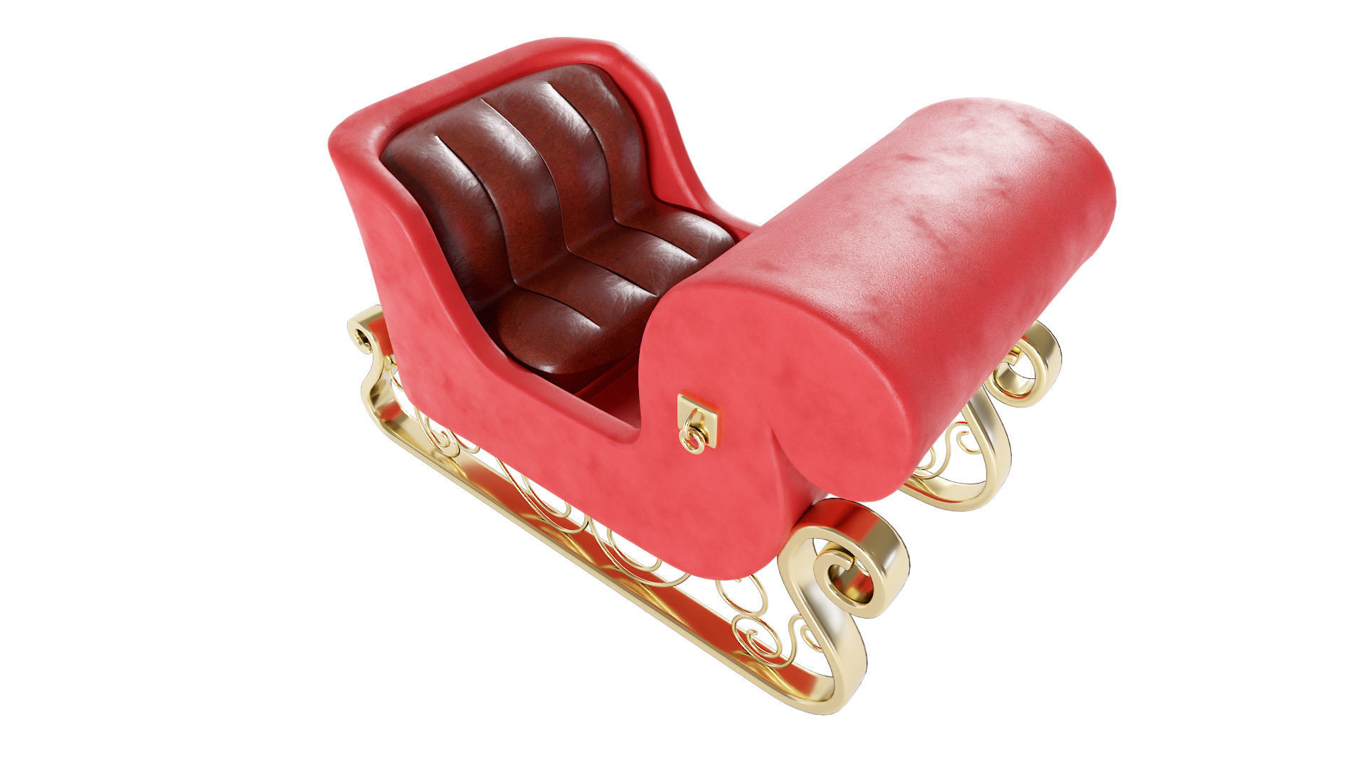 Santa reindeer Sleigh 3d model  3D model_1