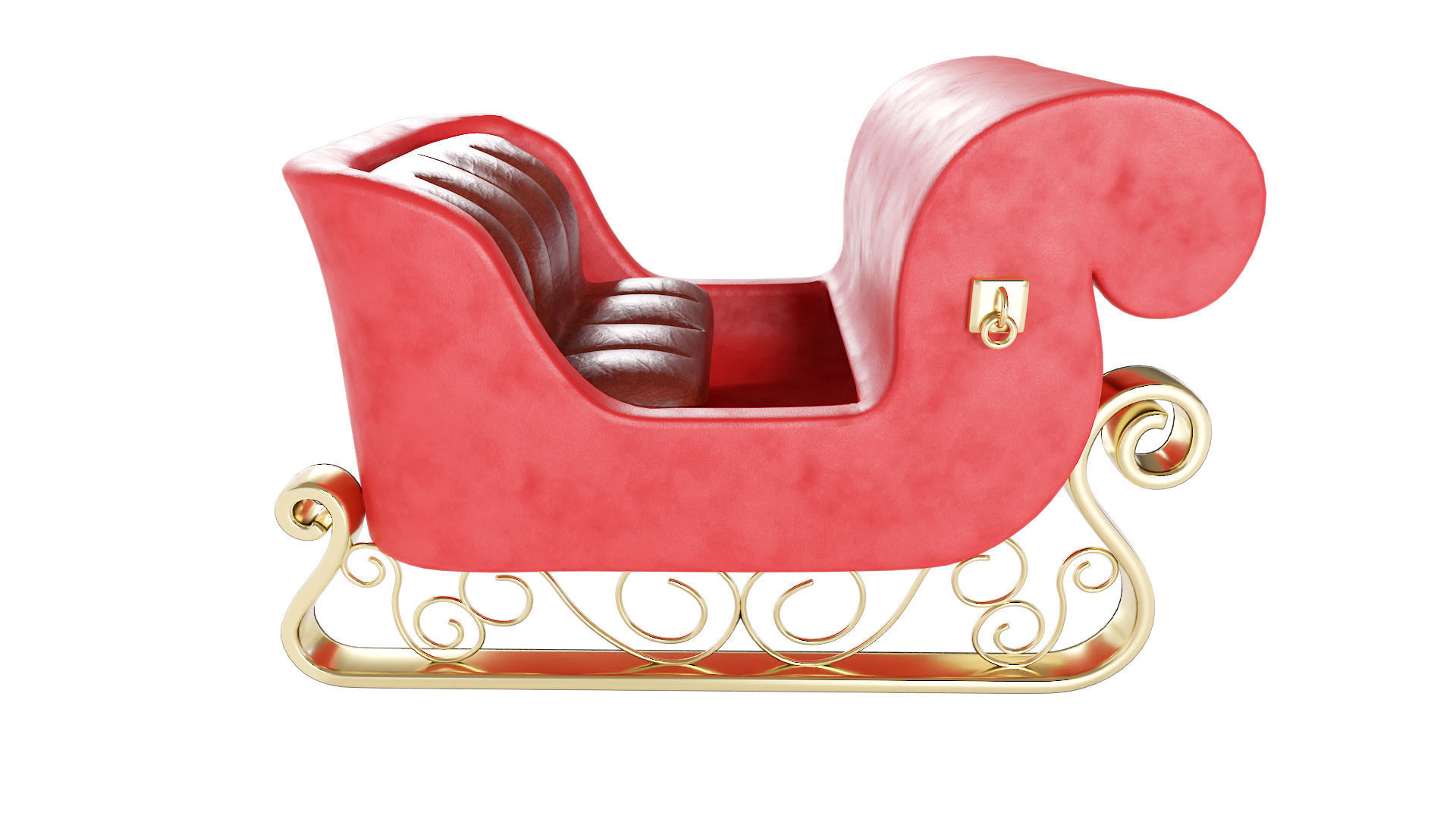 Santa reindeer Sleigh 3d model  3D model_2